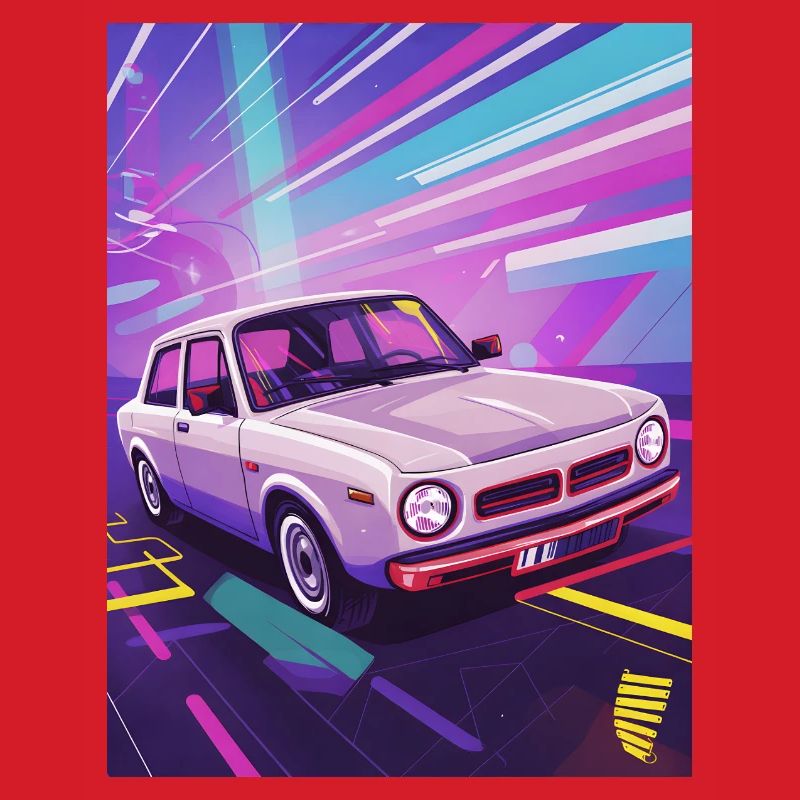 Synthwave Auto dans un style rétro