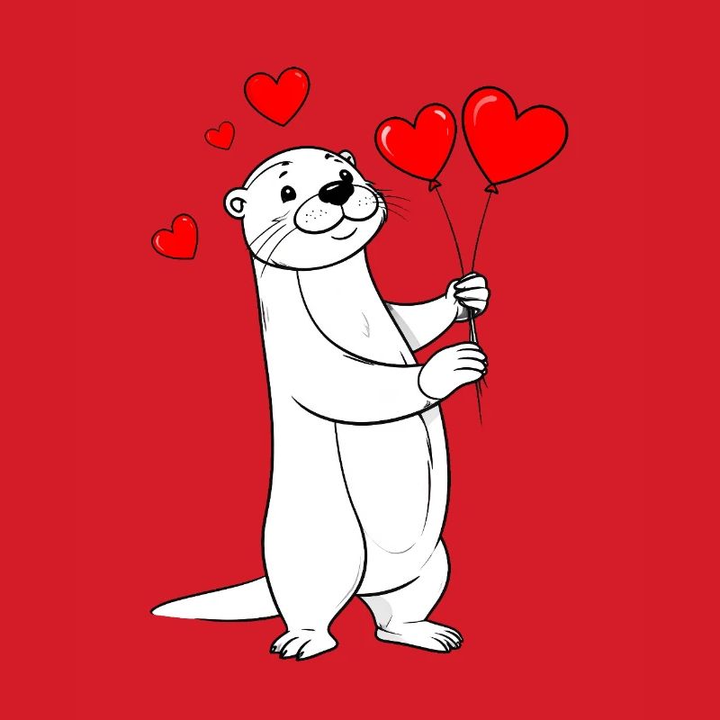 Otter on Valentine's Day