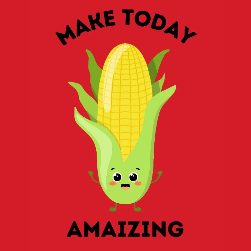 Mignon jeu de mots maïs dessin animé « Make Today Amaizing »