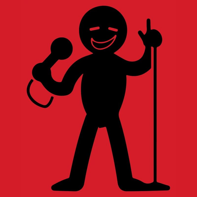Singer with microphone