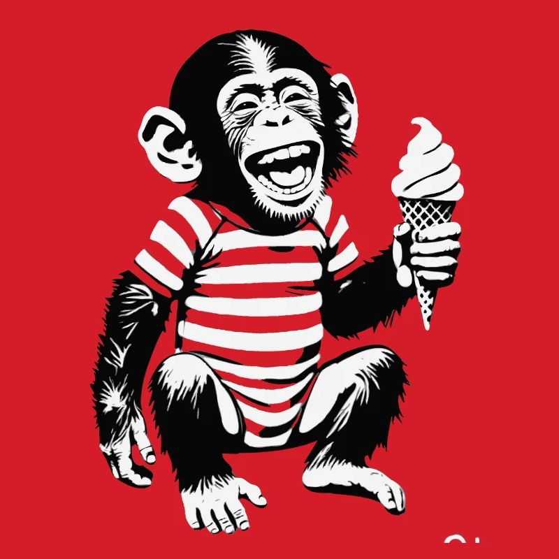 Verspielter Affe mit Eiscreme-Design