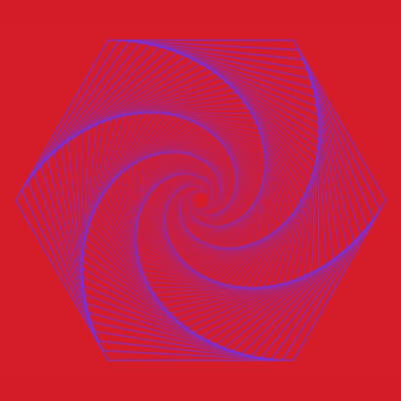 Spiral in hexagonal pattern