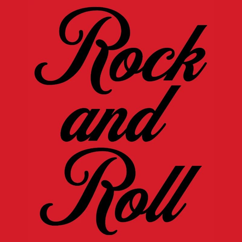 Rock and Roll cursive typography logo design