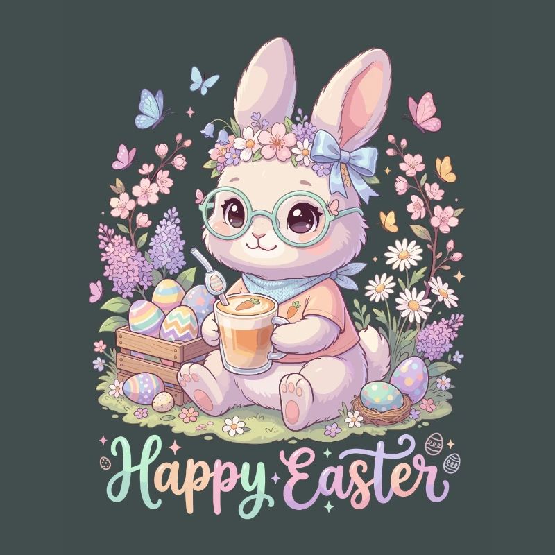 Pastel Bunny Easter Magic "Happy Easter"