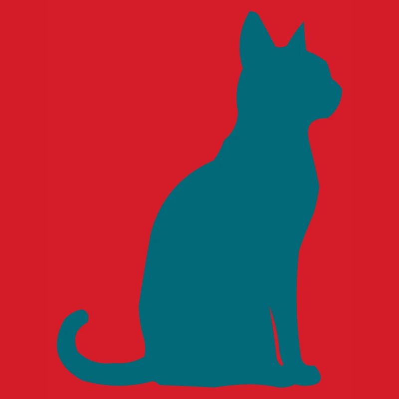 Teal Cat Silhouette