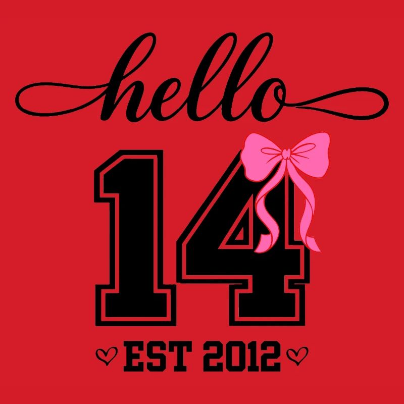 Hello 14 Est 2012 Mädchen Geburtstag Design