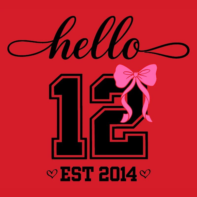 Hello 12 Est 2014 Coquette Schleife Mädchen Geburt