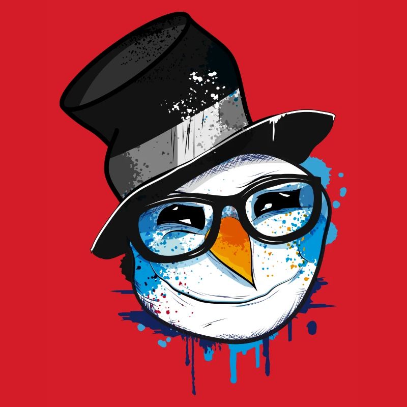 Snowman with nerd glasses
