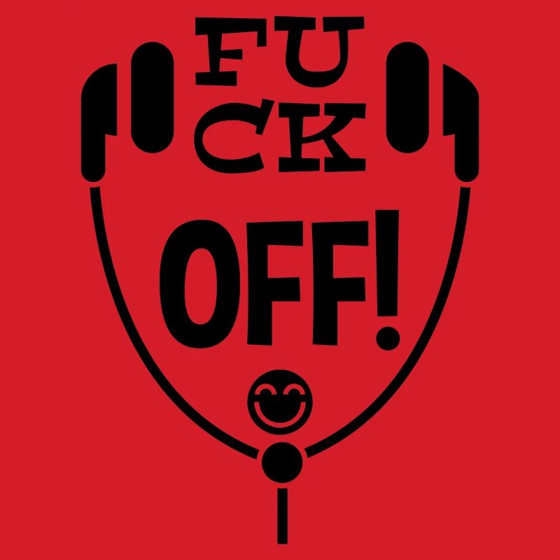 Humorous Headphone Artwork Featuring Unique Text a