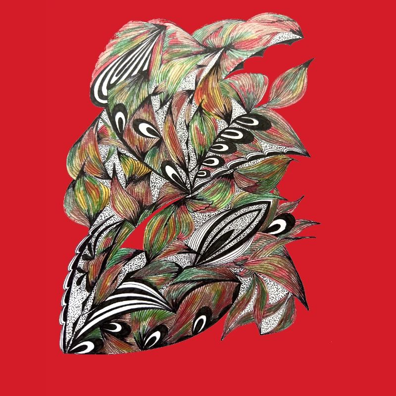 Vibrant Leaf Peacock Pattern