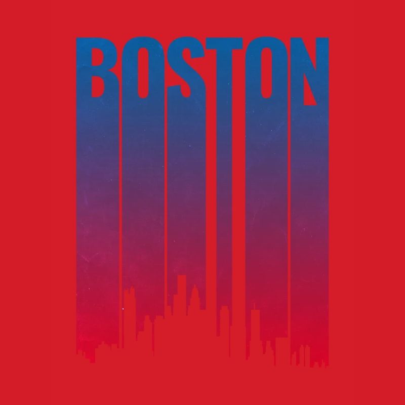 Boston Skyline Gradient Night