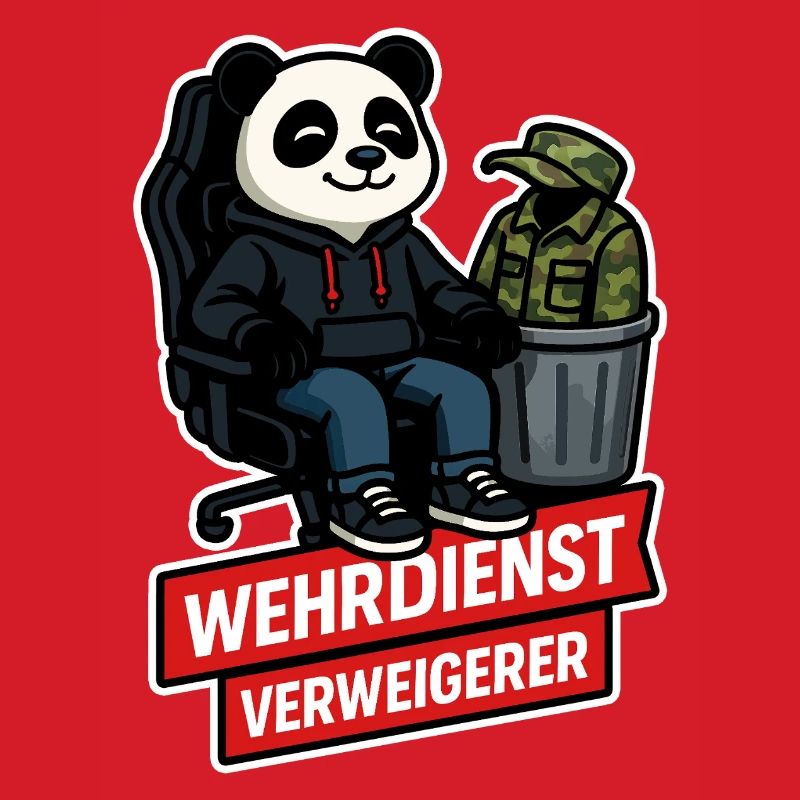 Refuser le service militaire Panda Peace Design
