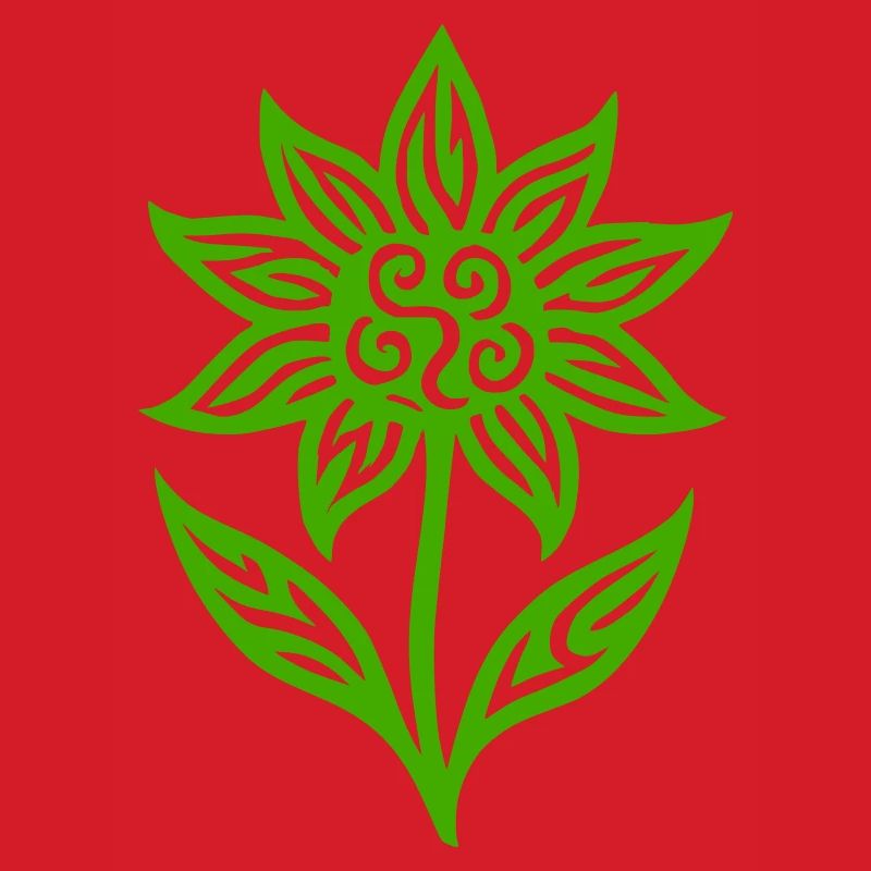 Creative flower with tribal pattern - color variable