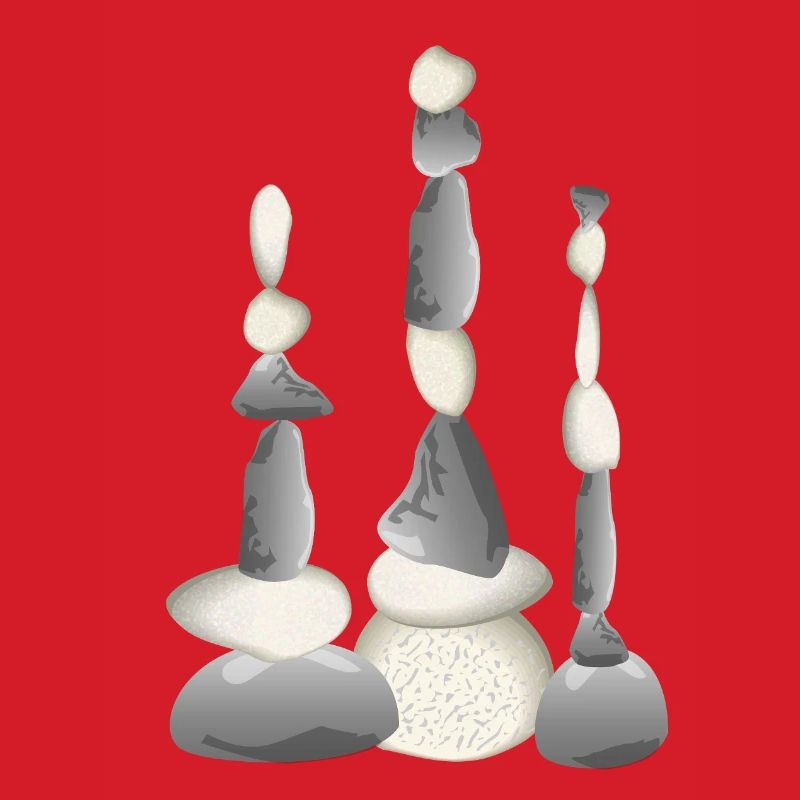 Trois tours de pierre équilibrées de style zen