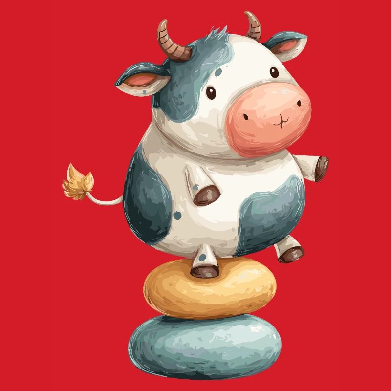Cow balancing on donuts