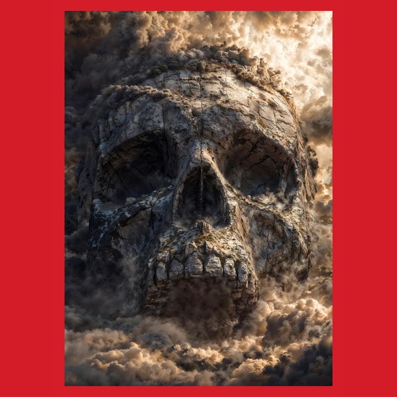 Skull in Storm Clouds