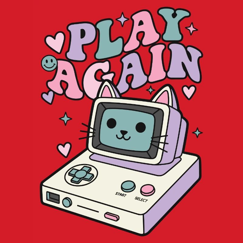 Play Again Katze Retro