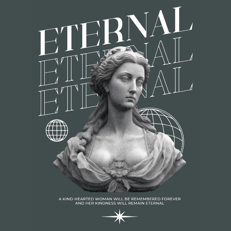 Bonté éternelle : Statue, collage globe