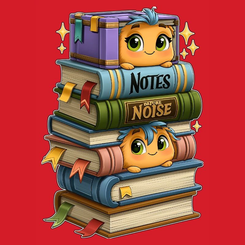 Book Stack with Birds