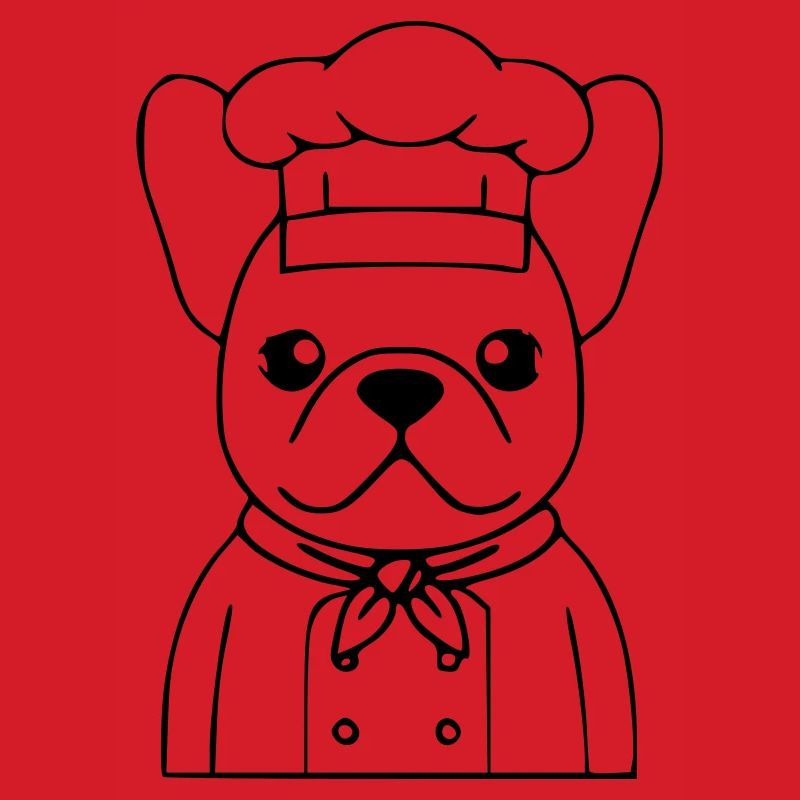 Frenchie Chef Baker Outline