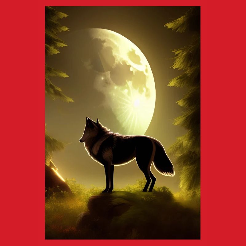 Wolf and Moon
