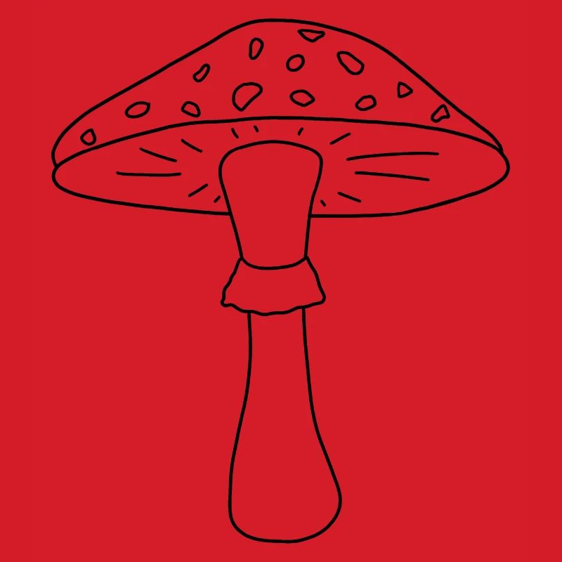 Toadstool black and white