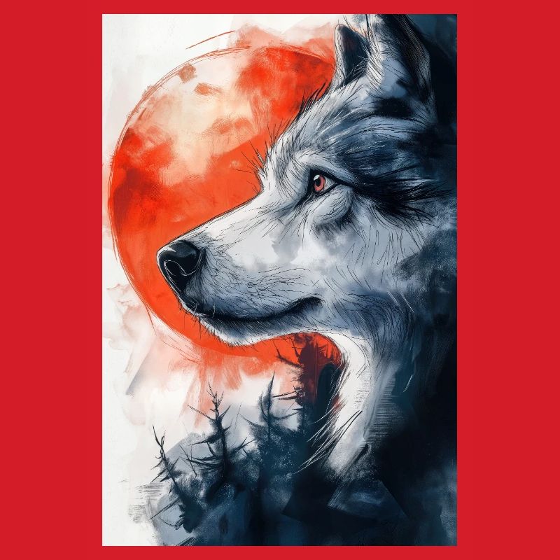 Illustration eines Wolfes