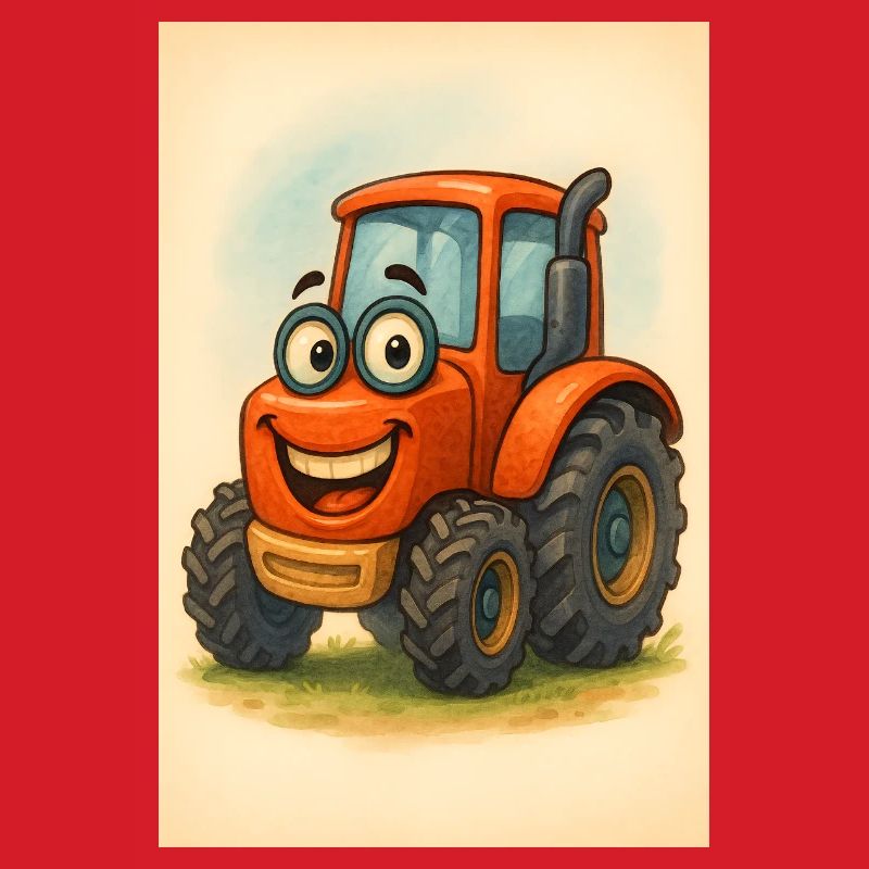 Glücklicher Traktor mit Gesicht
