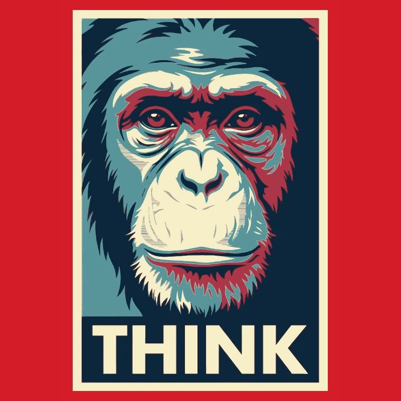 Monkey Thinking Pop Art Poster