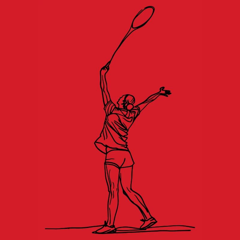Badminton Player Drawing