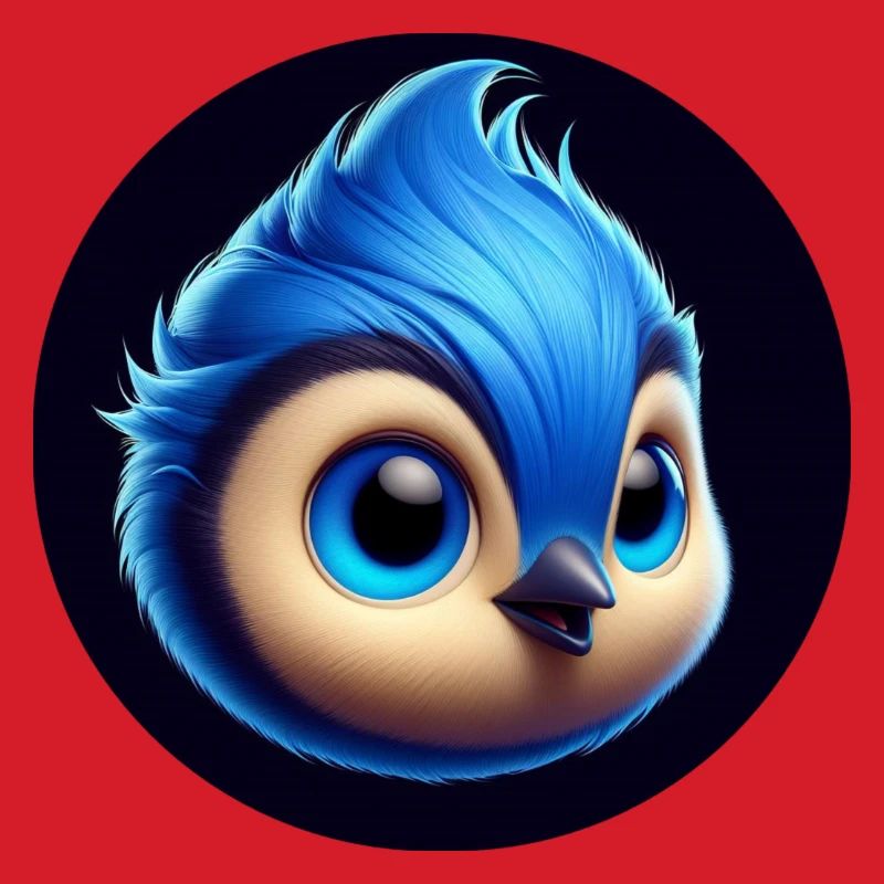 Comic Bird Blue Blue