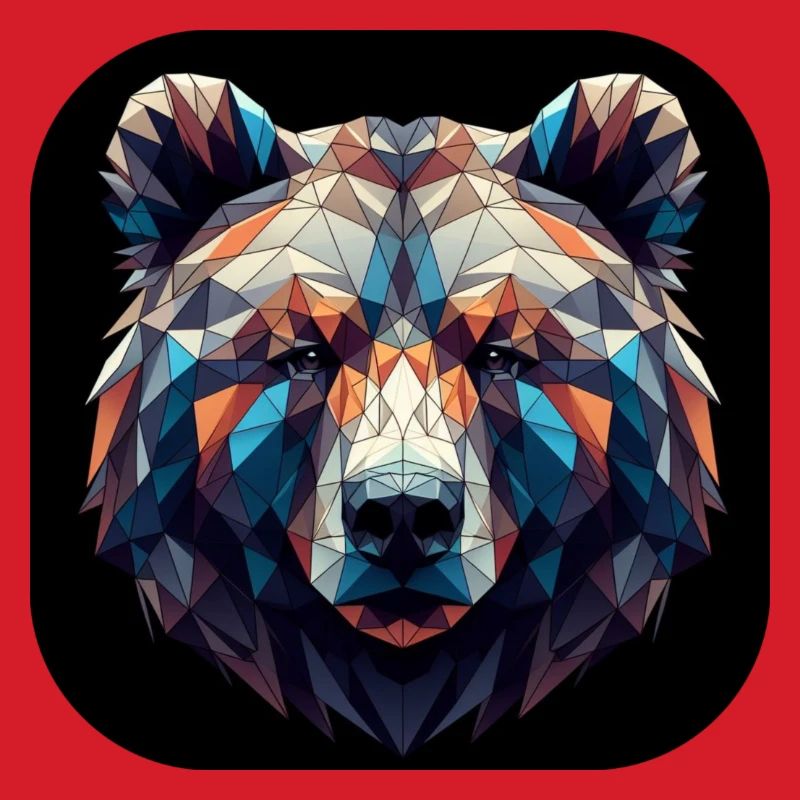Bear Head Polygon Multicolored