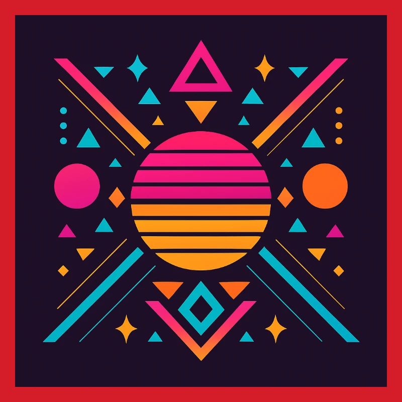 Synthwave geometric pattern
