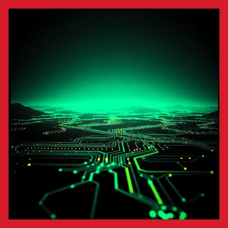 Neon Tech Stadtsilhouette