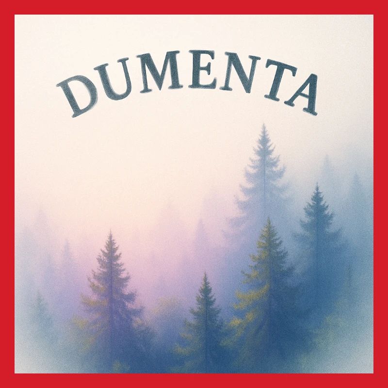 Paysage forestier avec lettrage Dumenta
