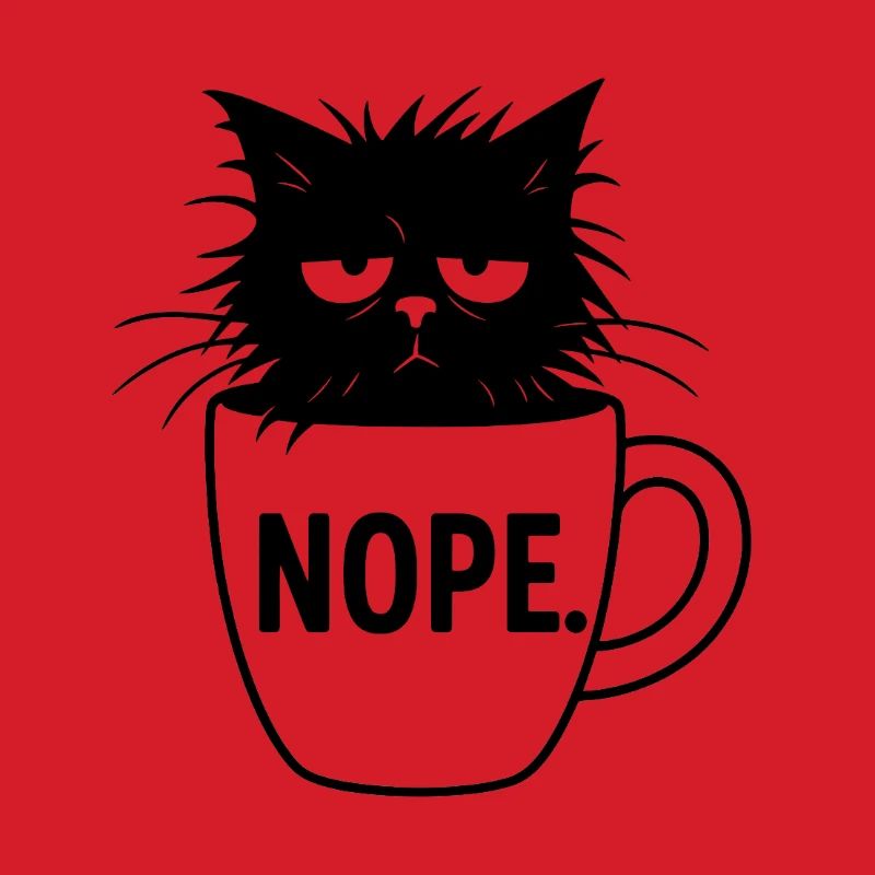 Nope Katze Kaffee Sarkasmus