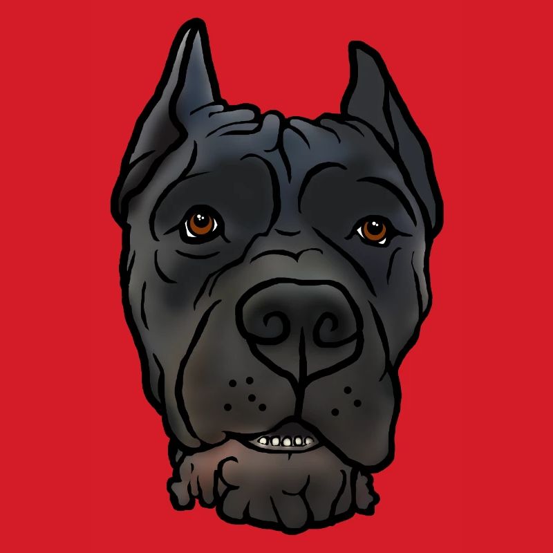 Cane Corso docks head in comic style