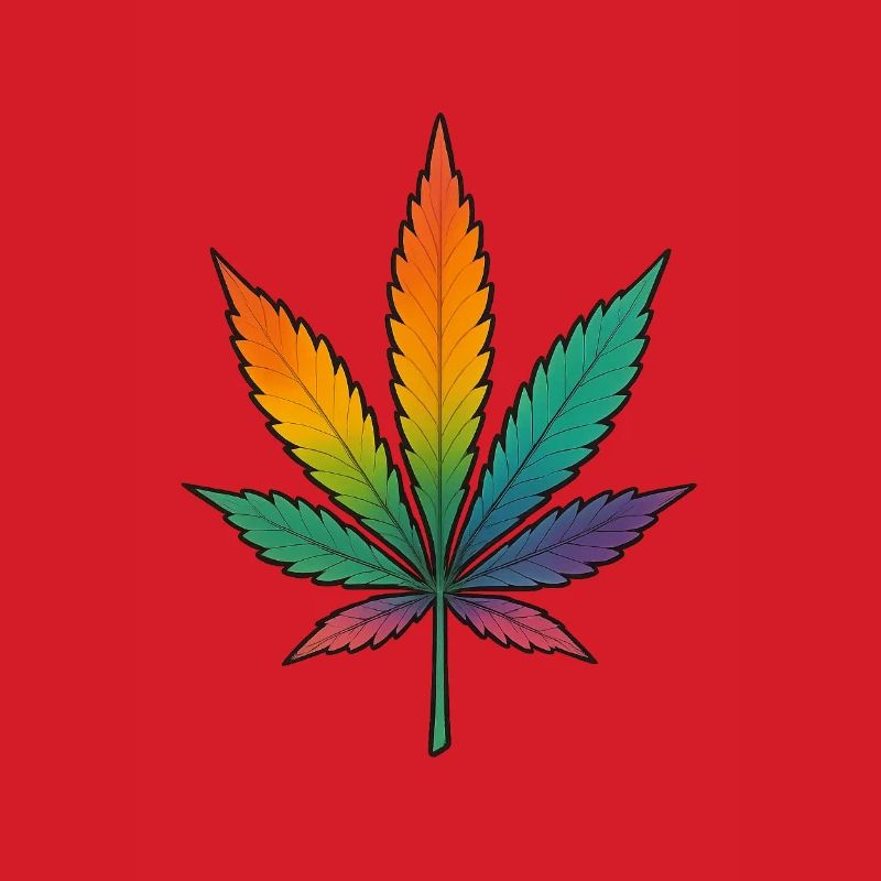 Rainbow Cannabis Leaf Design