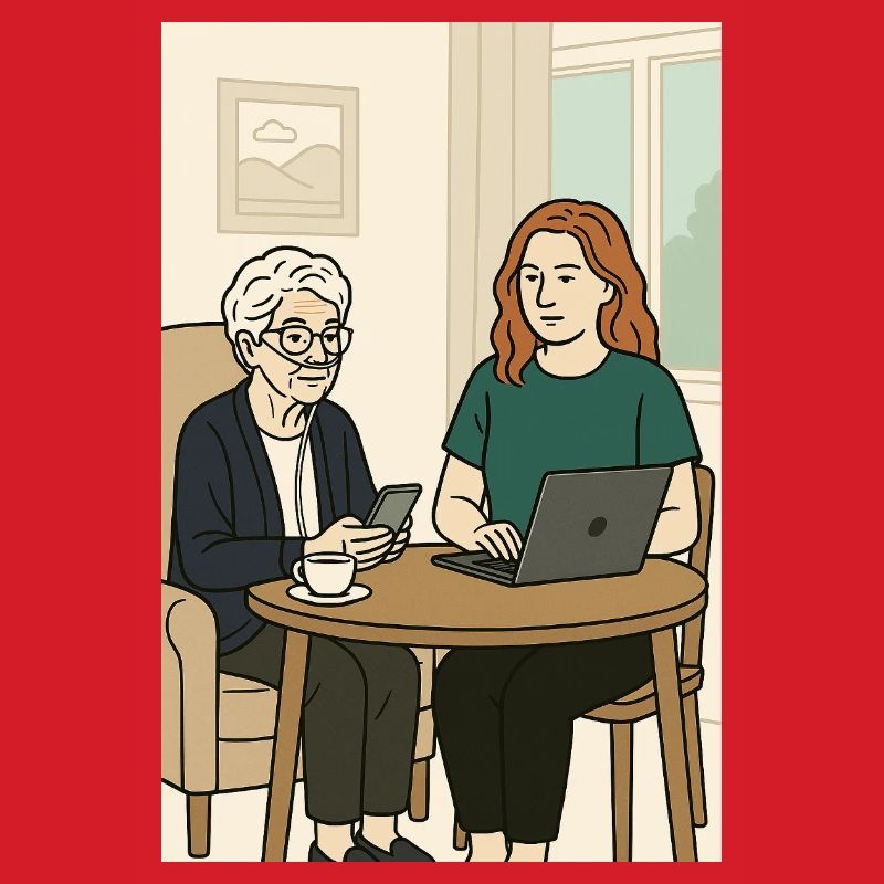 Generations at the table with technology