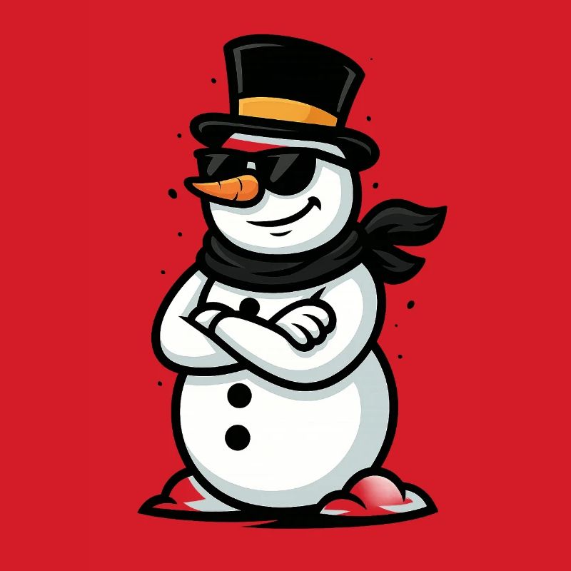 Cool snowman with sunglasses