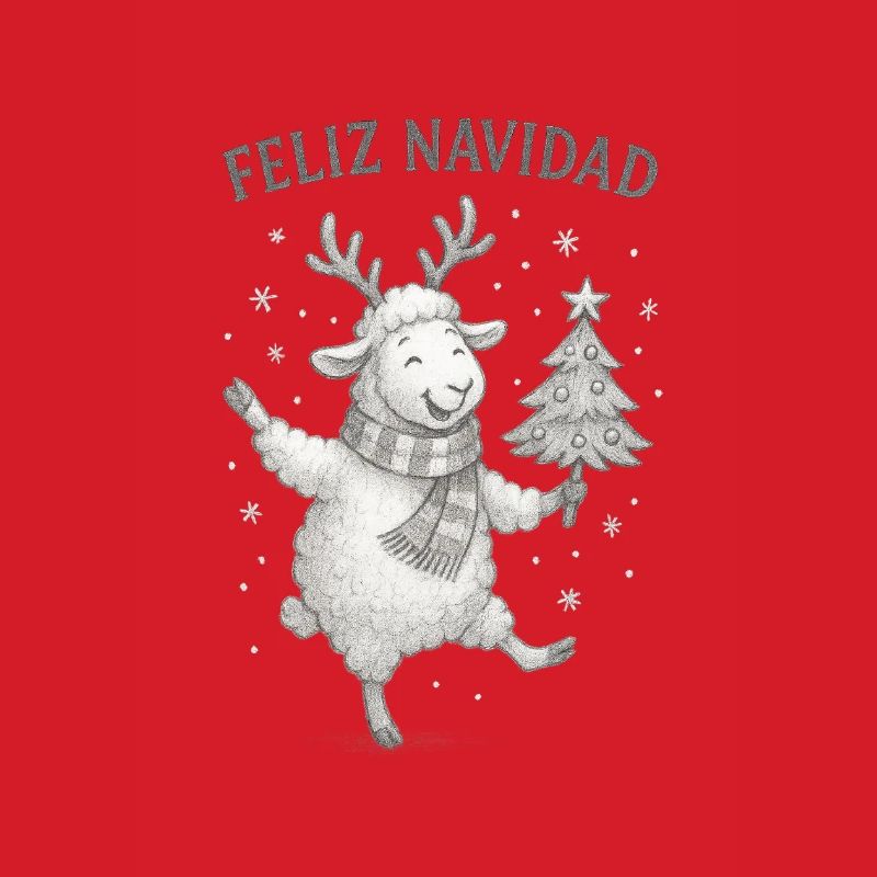 Feliz Navidad Schaf mit Weihnachtsbaum