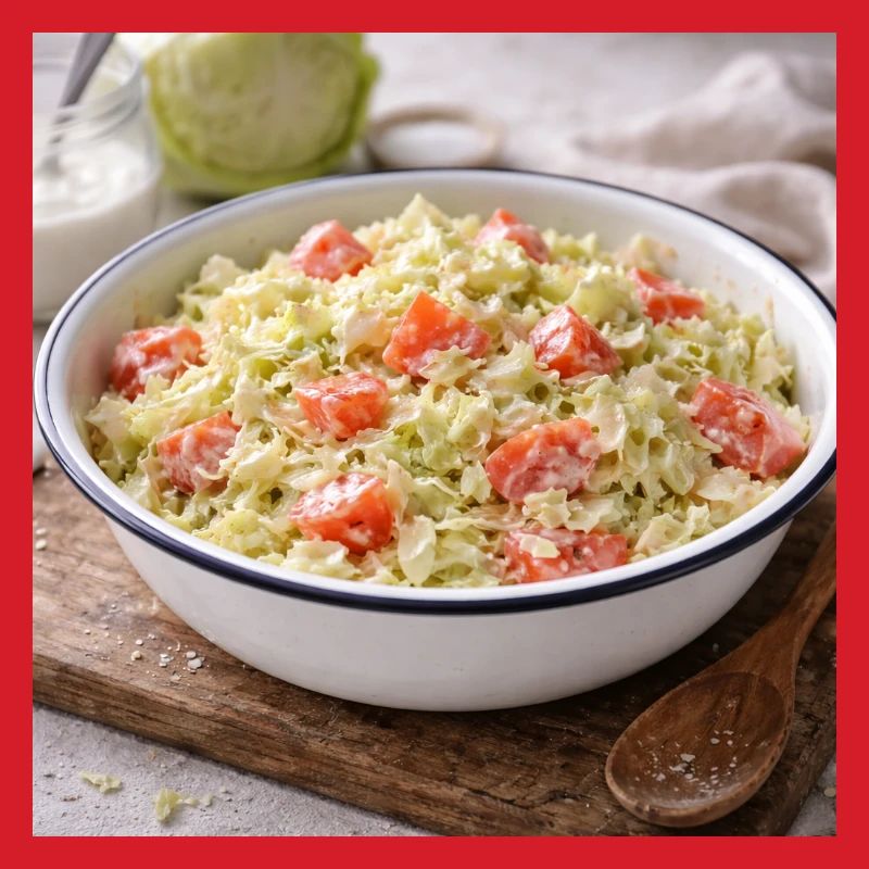 Salade crémeuse de chou et tomate