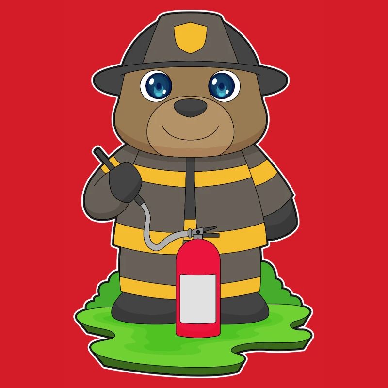 Bear Firefighter Fire Extinguisher Fire Brigade