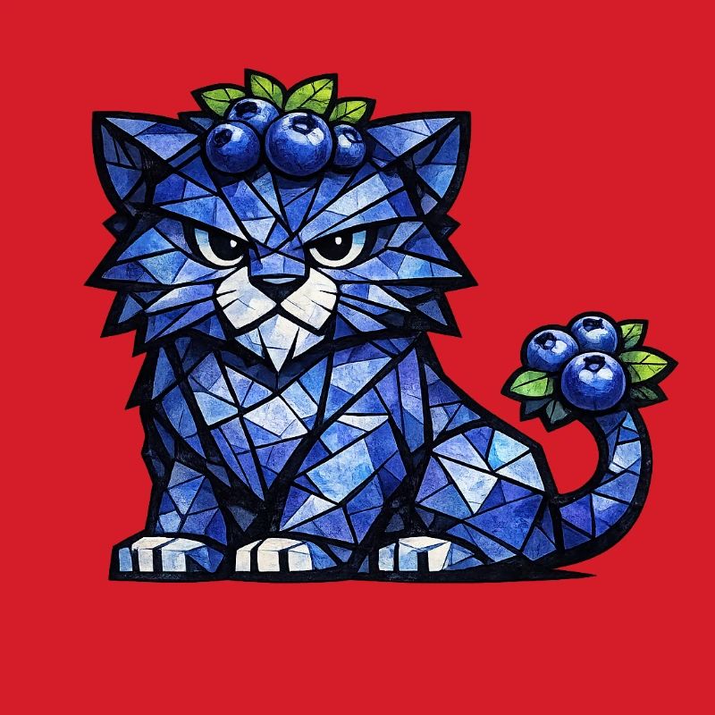 Blueberry Panther Cubism version