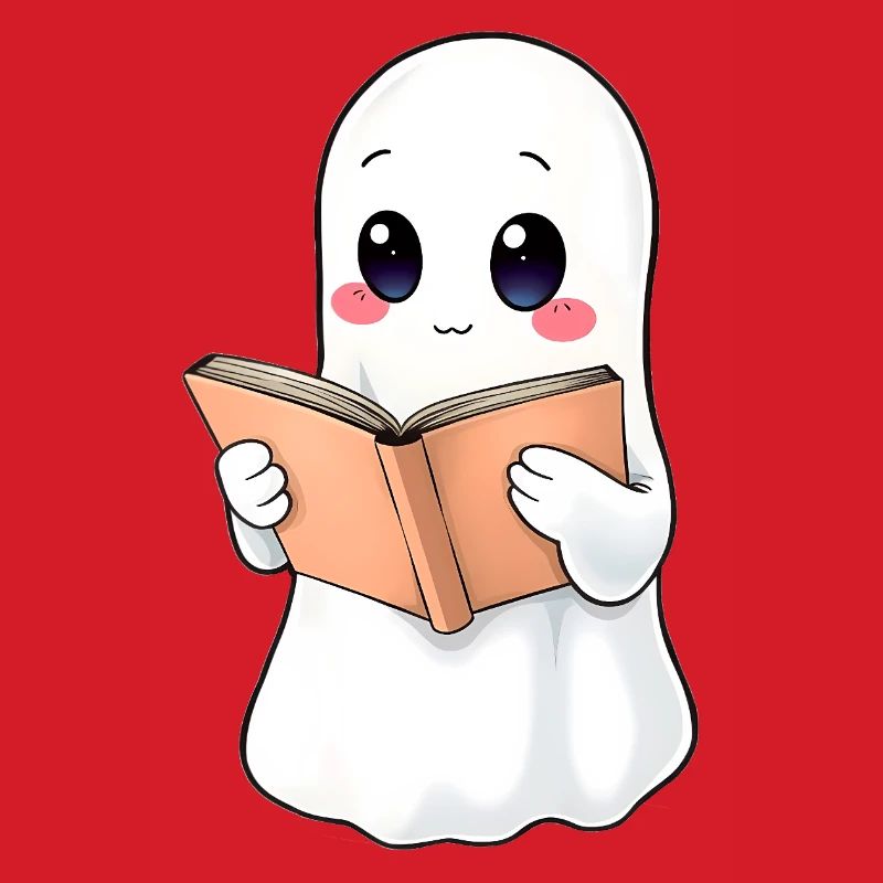 Gespenst liest ein Buch