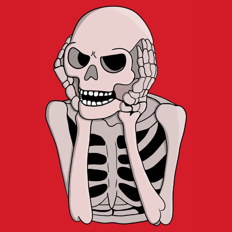 Ängstliche Skelettskizze