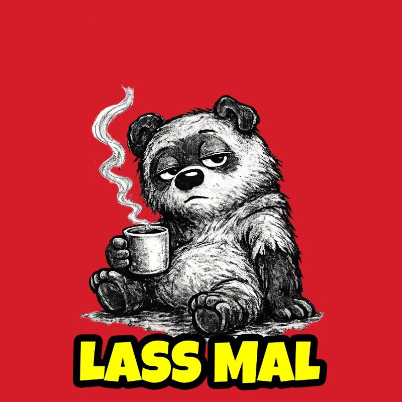 Lass mal. – Grumpy Bär mit Kaffee (Sketch)