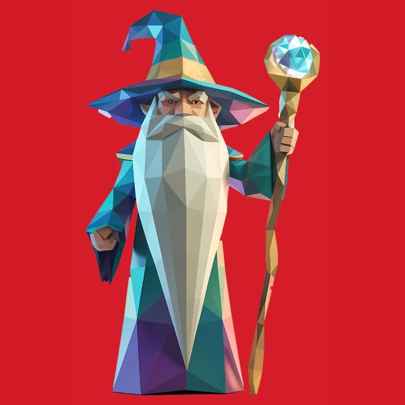 Wise Wizard - Cool Low Poly Logo