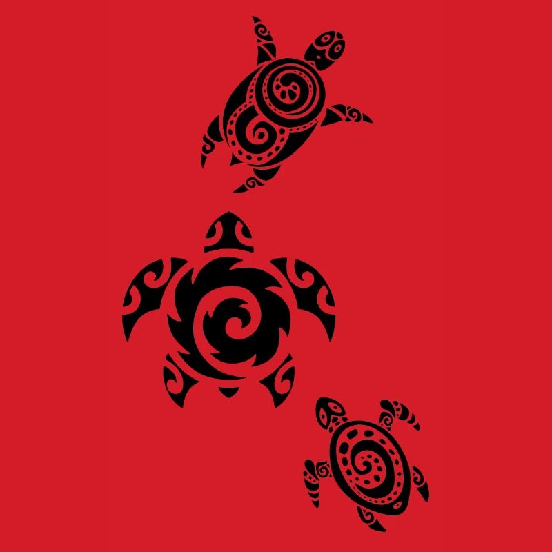 Three Sea Turtles (Black)