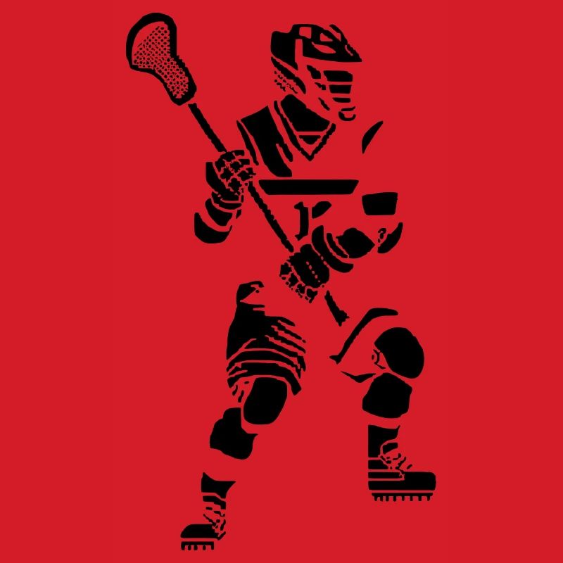 Lacrosse Player Pixel Graphic